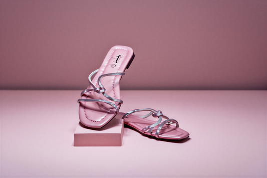 Nude Champagne-Summer Crystal Knot Flat Sandals